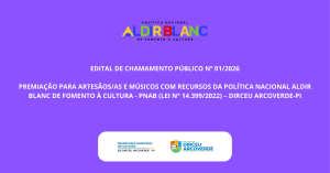 EDITAL DE CHAMAMENTO PÚBLICO Nº 01/2026 – Secretaria Municipal de Cultura