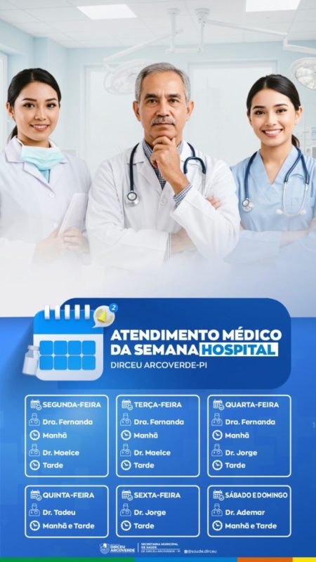 Calendário Semanal de Atendimento Médico