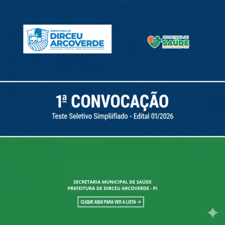 1ª Convocação do Processo Seletivo Simplificado – Edital Nº 01/2026 – Secretaria Municipal de Saúde